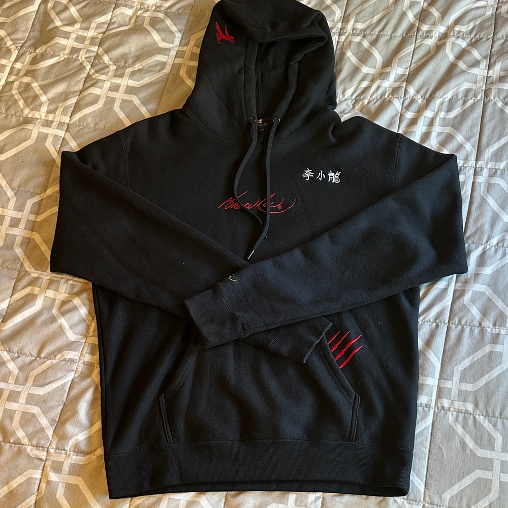 Stylish Black Hoodie with Red Accents